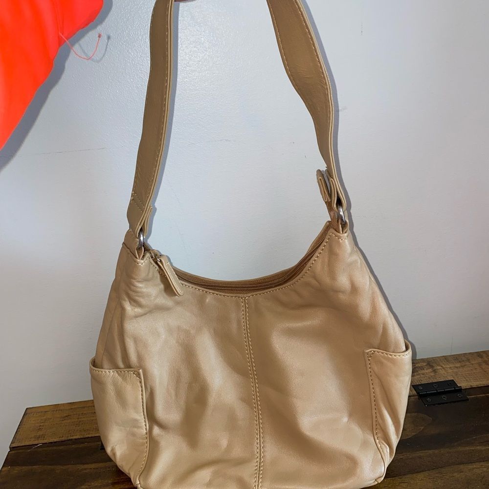 Hush Puppies Tan Leather Shoulder Purse Bag